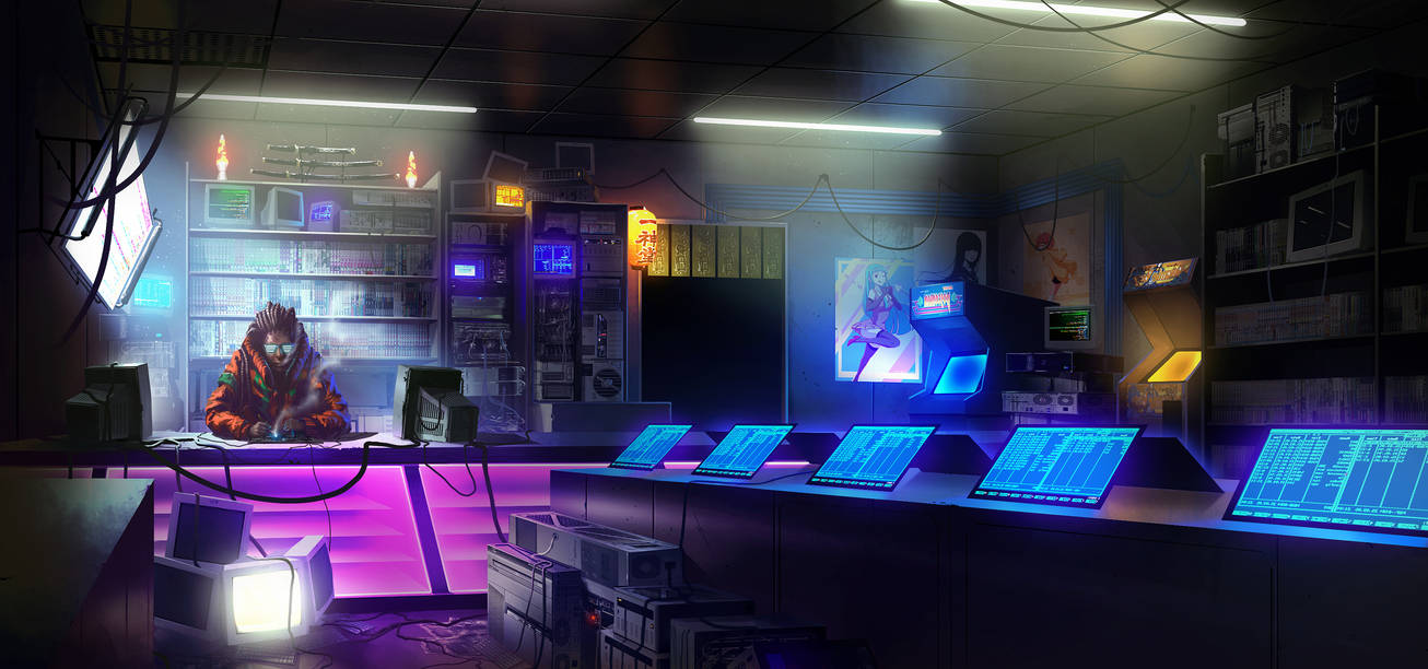 hackers shop interior paint by thatnickid on DeviantArt