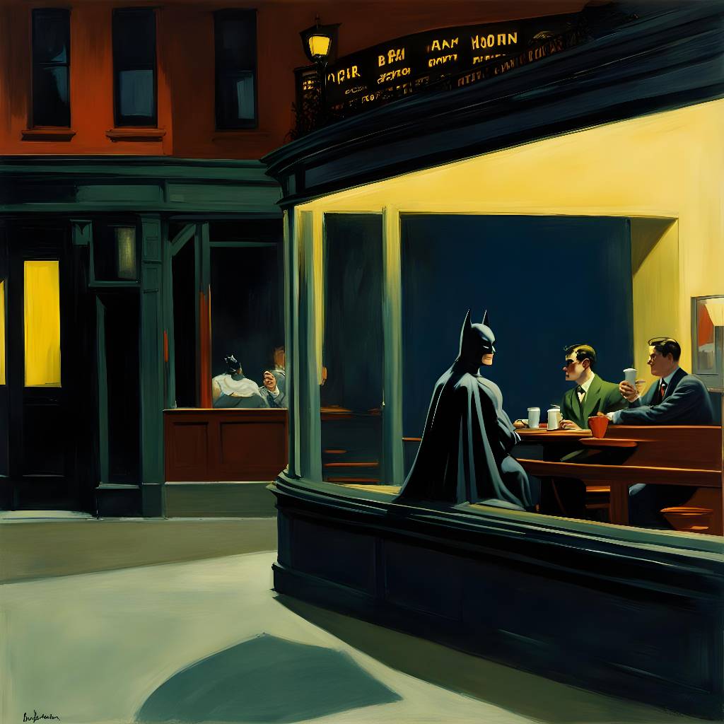Hopper's Nighthawks and Batman by robergeAI on DeviantArt