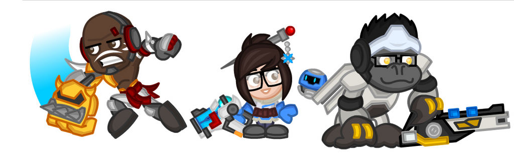 Overwatch Chibis: Doomfist, Mei, Winston