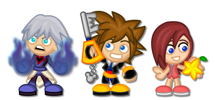 Kingdom Hearts Chibis: Riku, Sora and Kairi