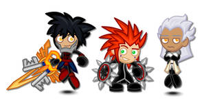 Kingdom Hearts Chibis: Vanitas, Axel, Ansem
