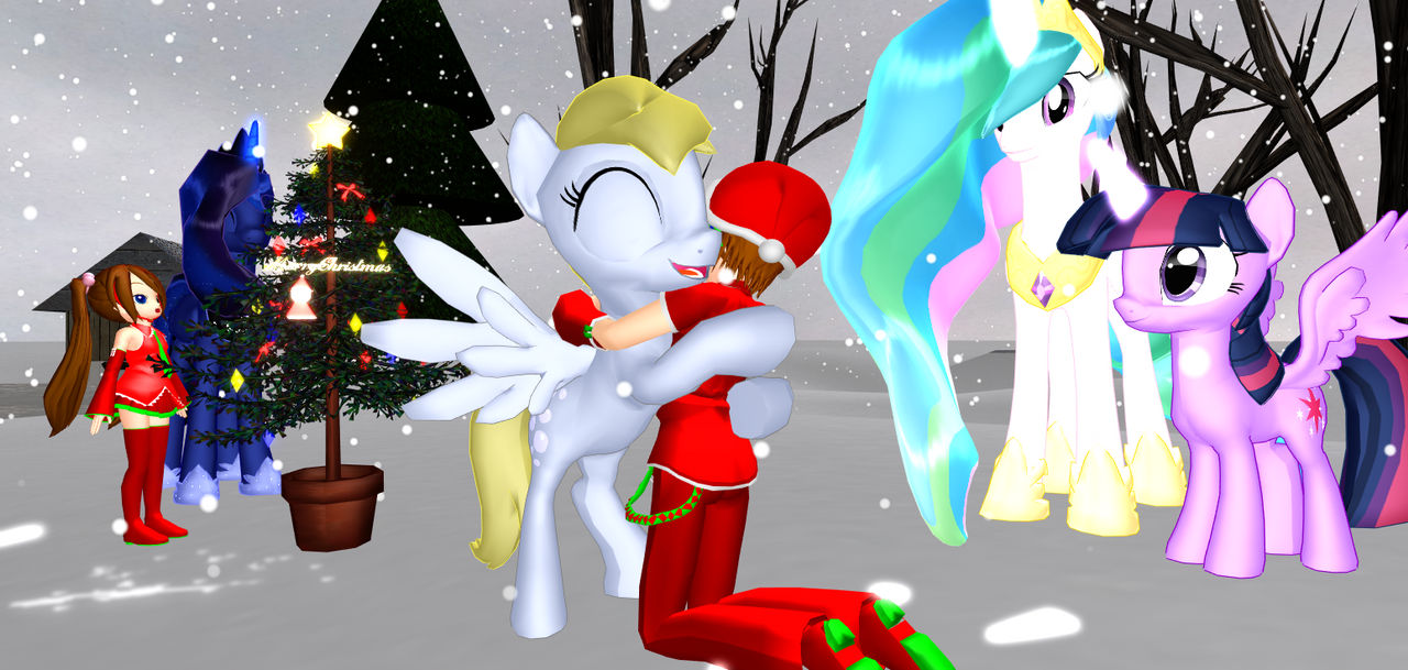 Hearth's Warming Eve Hug For Derpy