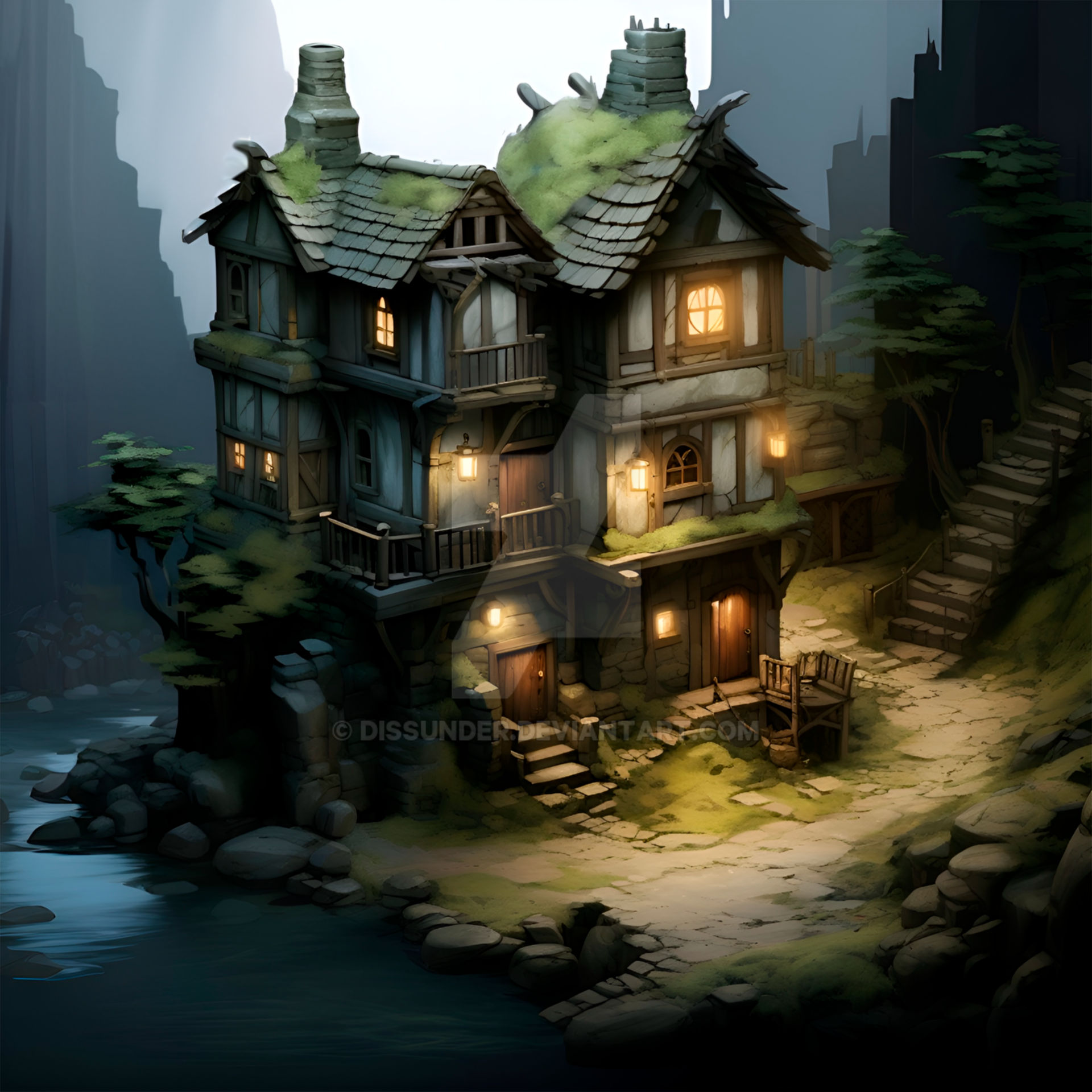 RPG Fantasy Building/Game resource. AI + Photoshop by Dissunder on ...