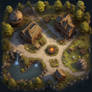 Village Map. Game Resource. Fantasy Landscape