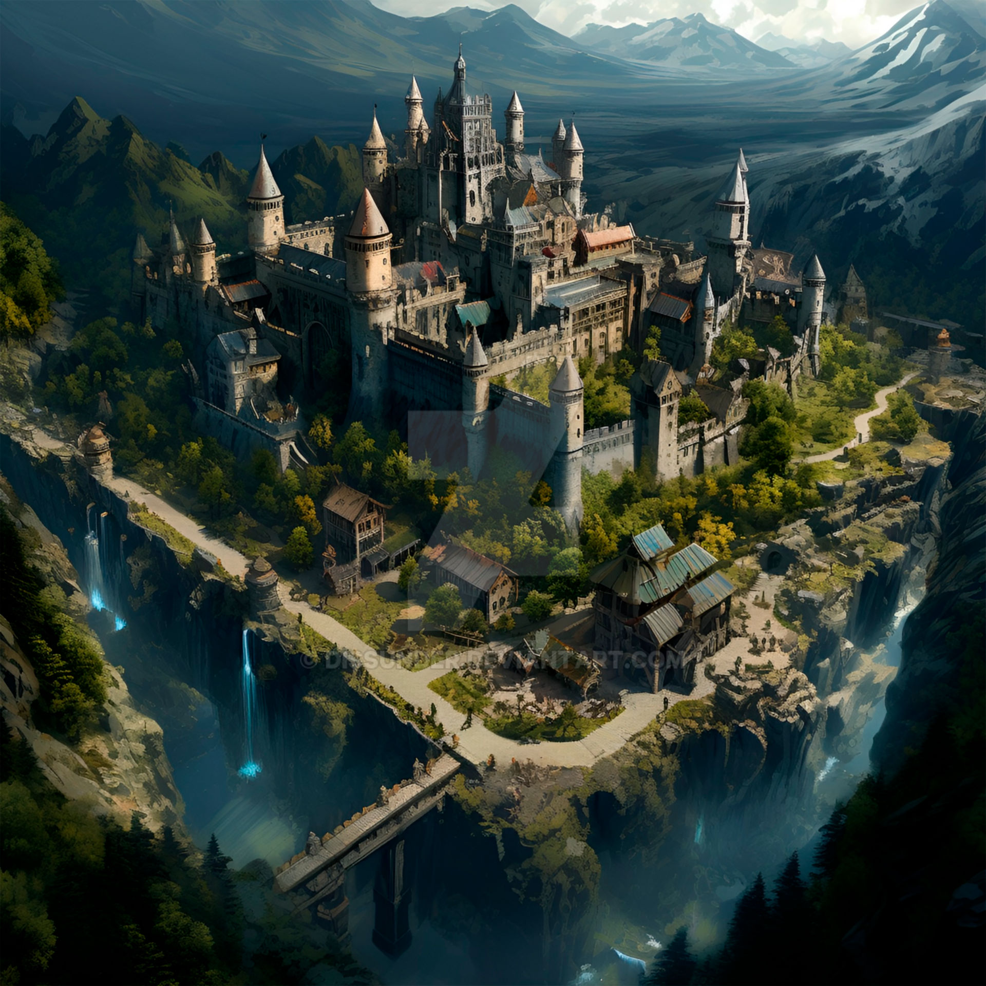 Castle Fall Rpg Castle. Fantasy castlescape. RPG setting by Dissunder on DeviantArt