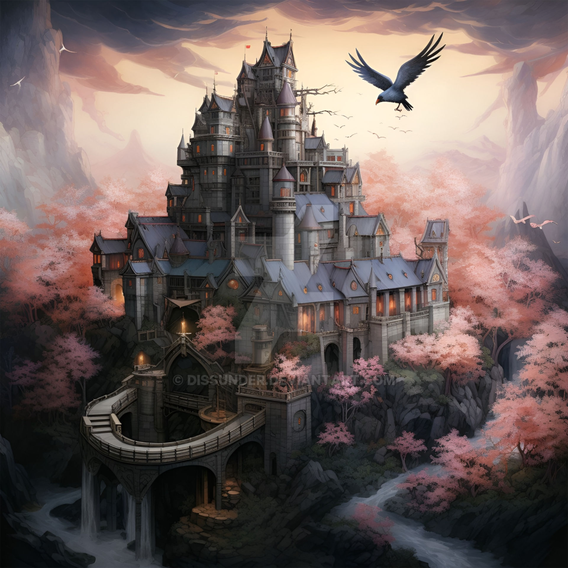 Castle Fall Rpg Castle. Fantasy castlescape. RPG setting. Magic by Dissunder on DeviantArt