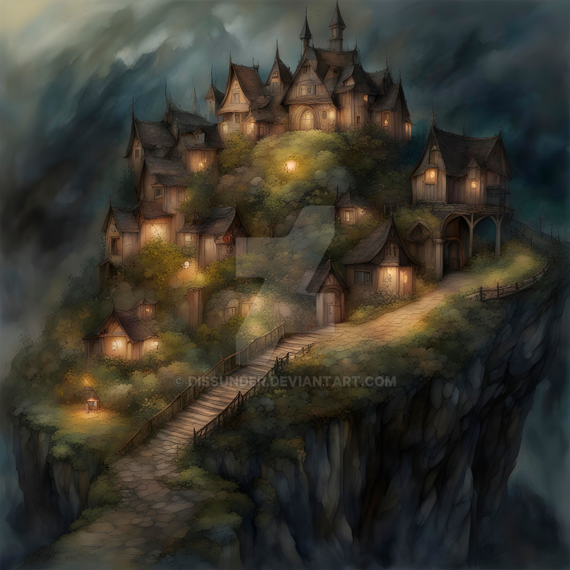 Village. Fantasy Landscape. RPG Illustration by Dissunder on DeviantArt