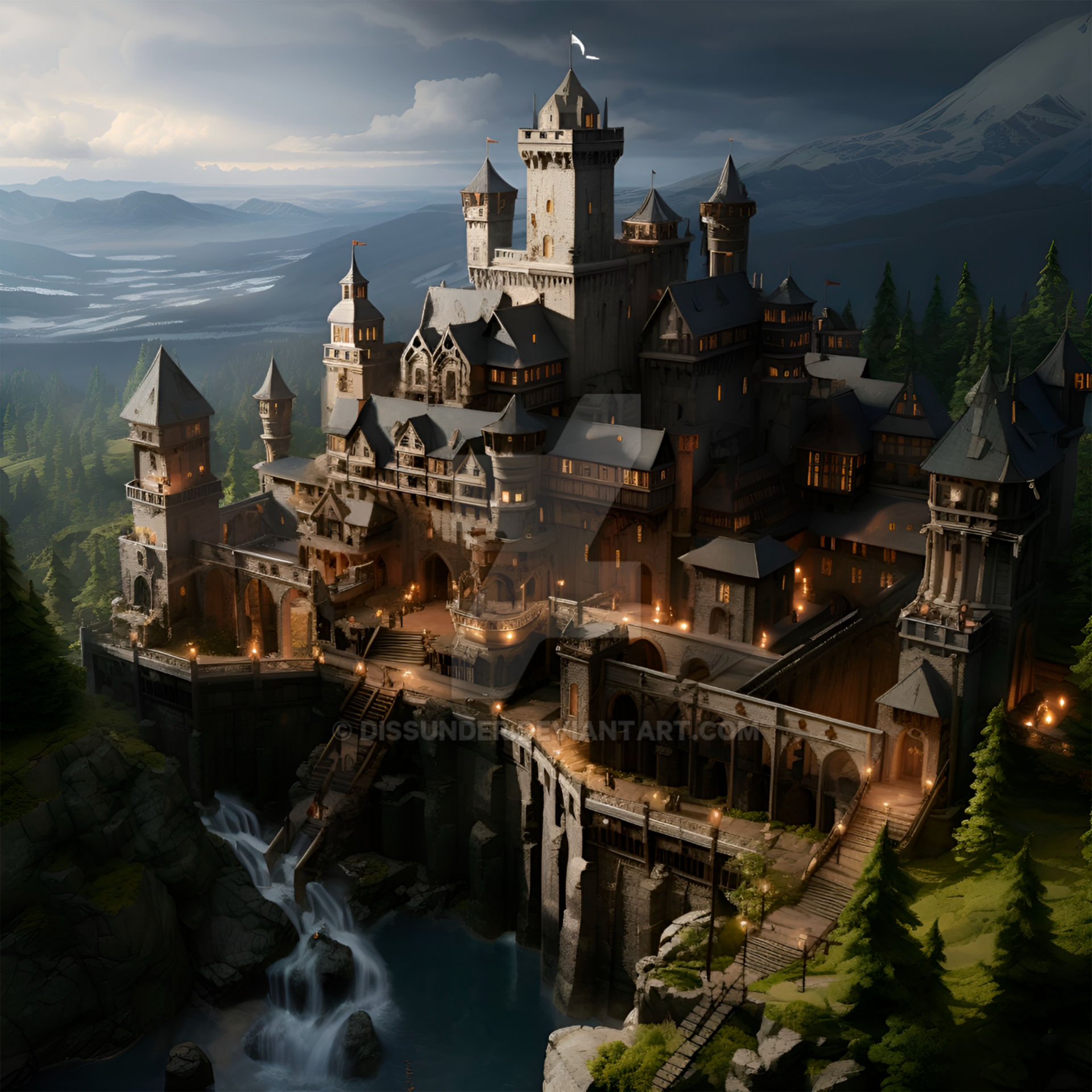 Castle Fall Rpg Castle. Fantasy castlescape. RPG setting by Dissunder on DeviantArt