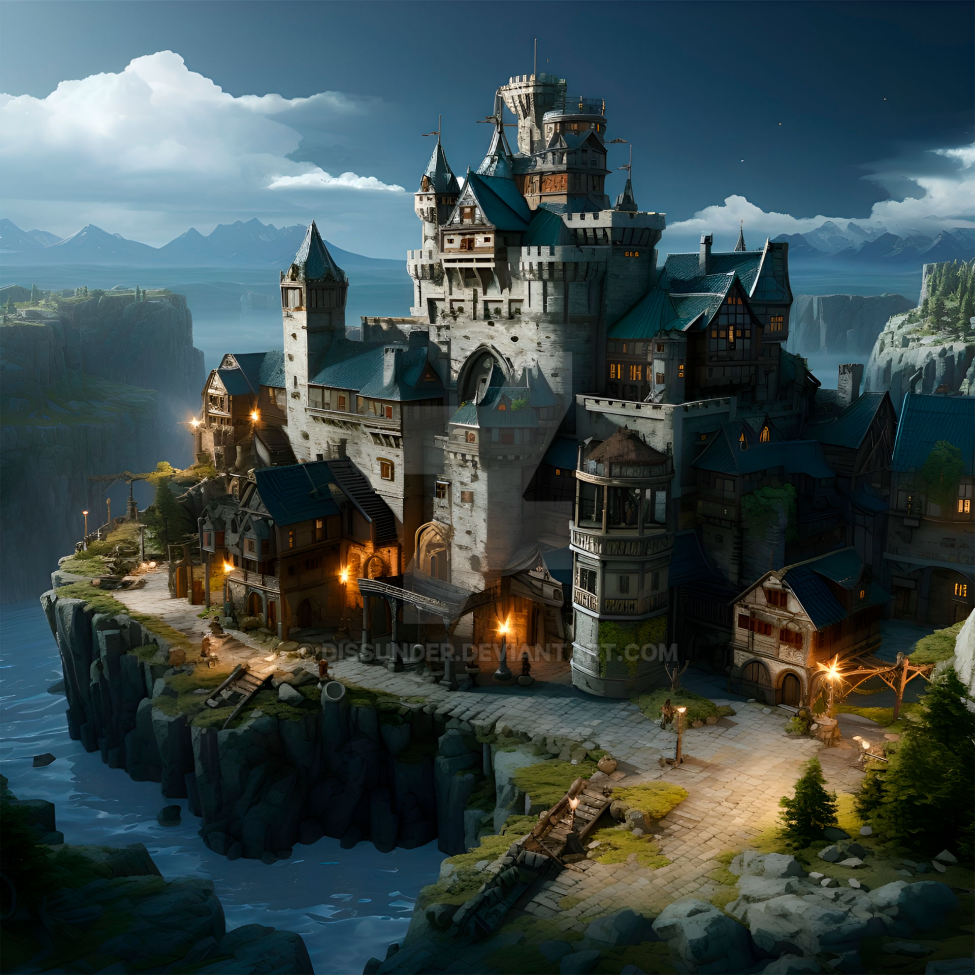 Castle Fall Rpg Castle. Fantasy castlescape. RPG setting. Magic by Dissunder on DeviantArt