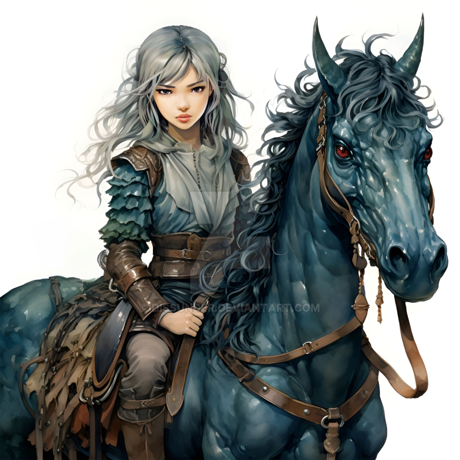 Lady Horse-rider Art Portrait. AI + Photoshop by Dissunder on DeviantArt