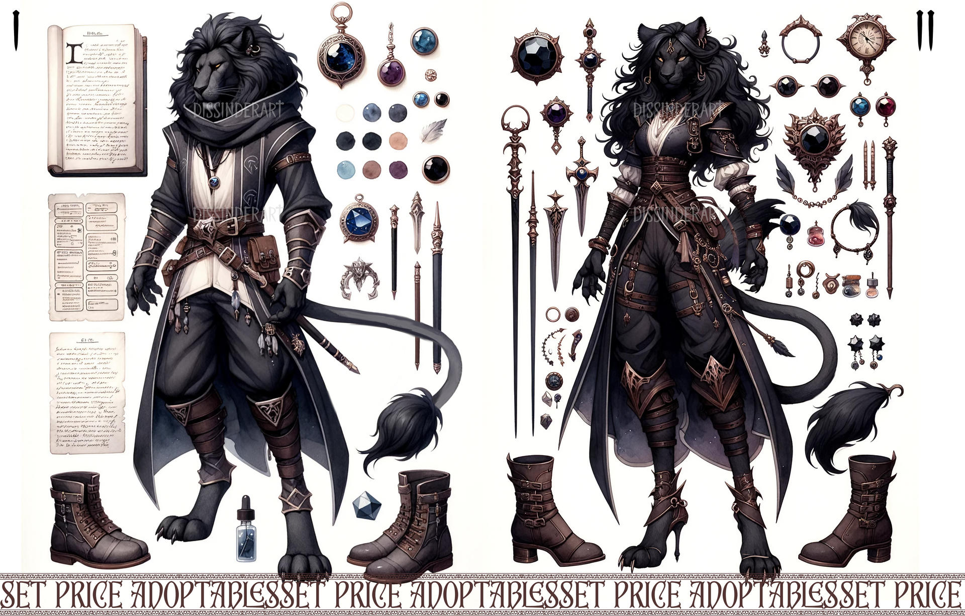 Black Leonin DnD Character Conceptual Art. Adopt by Dissunder on