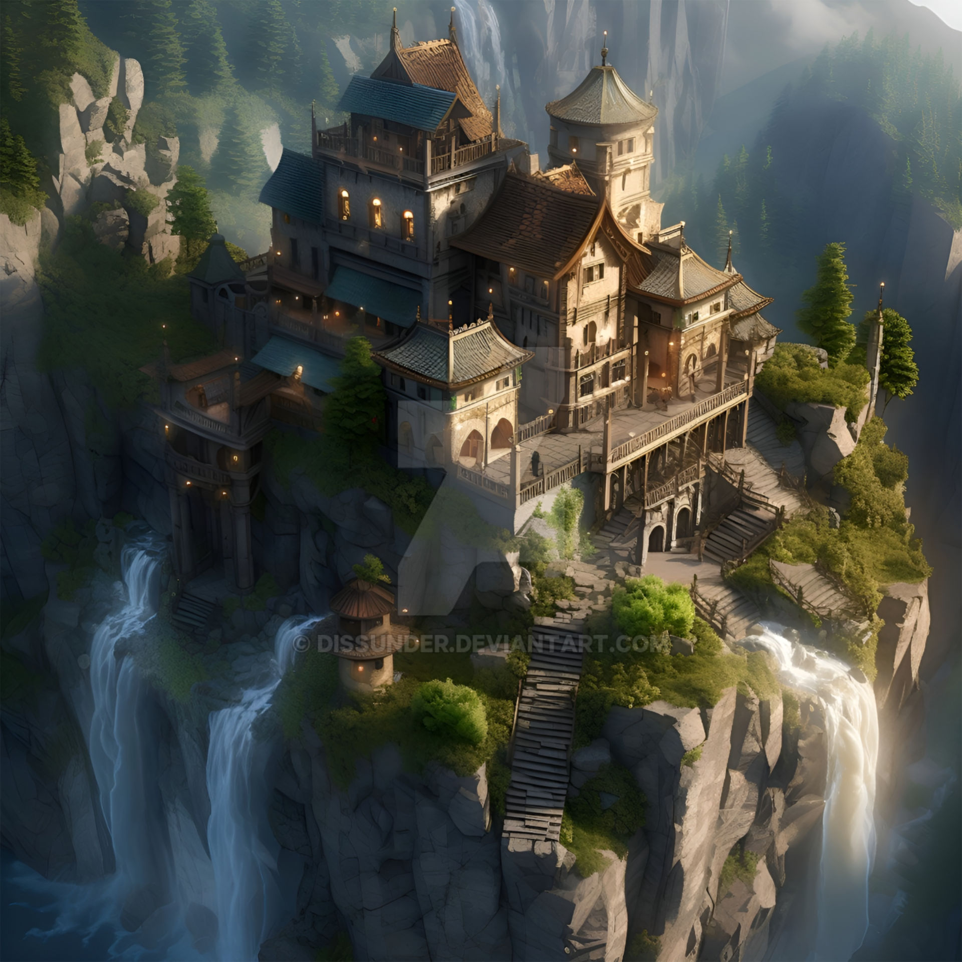 Castle Fall Rpg Castle. Fantasy castlescape. RPG setting by Dissunder on DeviantArt