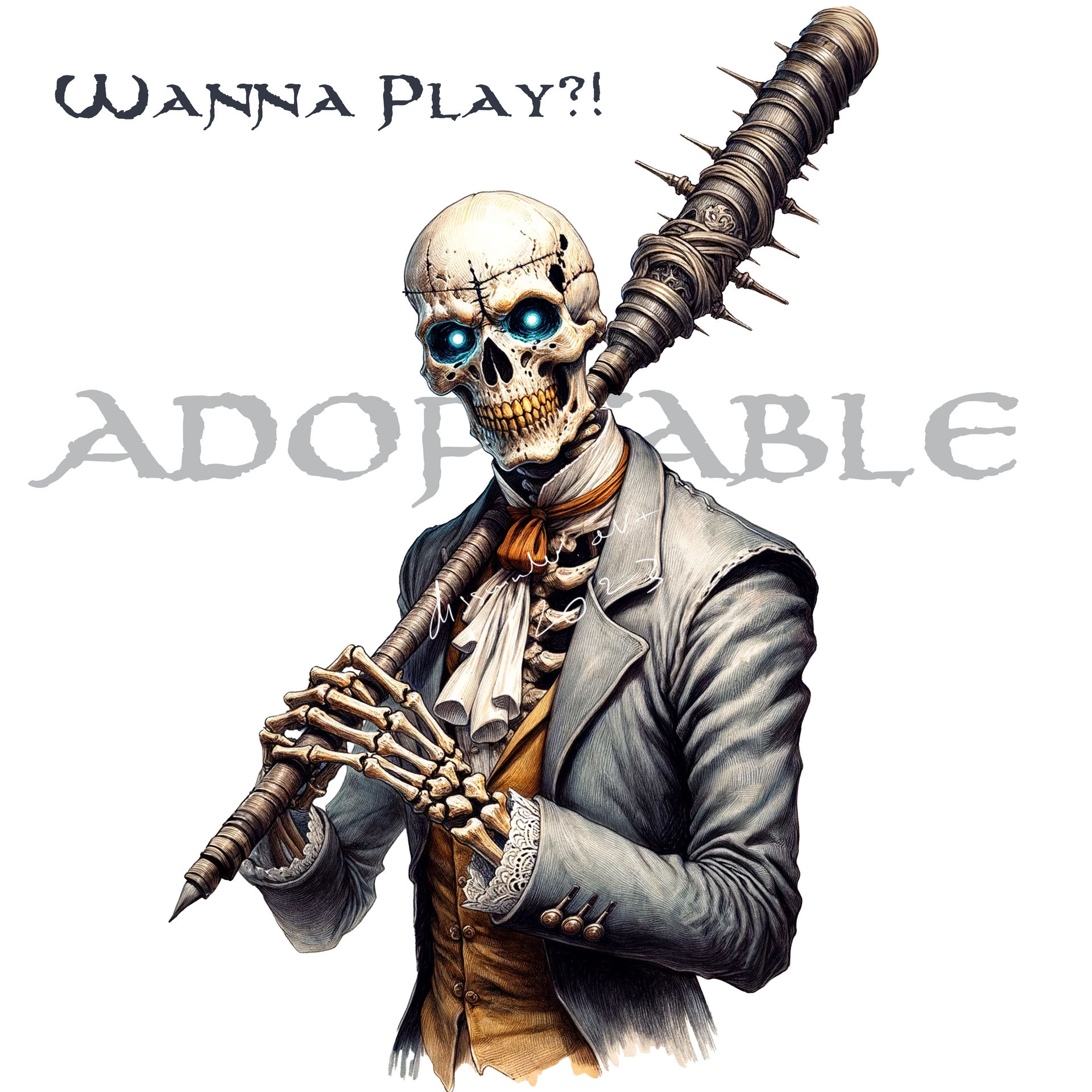 Squeleton Portrait Wanna Play?! Skeleton Art Portrait Adoptable by Dissunder on DeviantArt