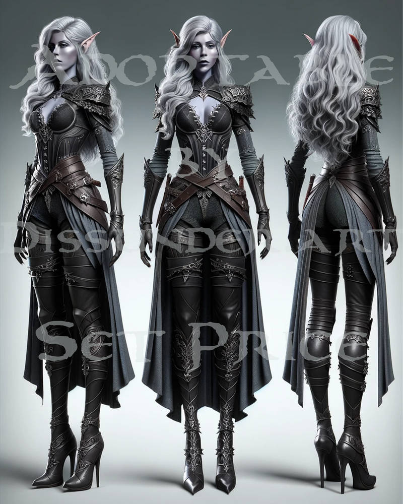 Lady Drow. Set Price Character Adoptable 20$ by Dissunder on DeviantArt