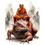 Frog Monk on Dragon. Adoptable Character. 8$