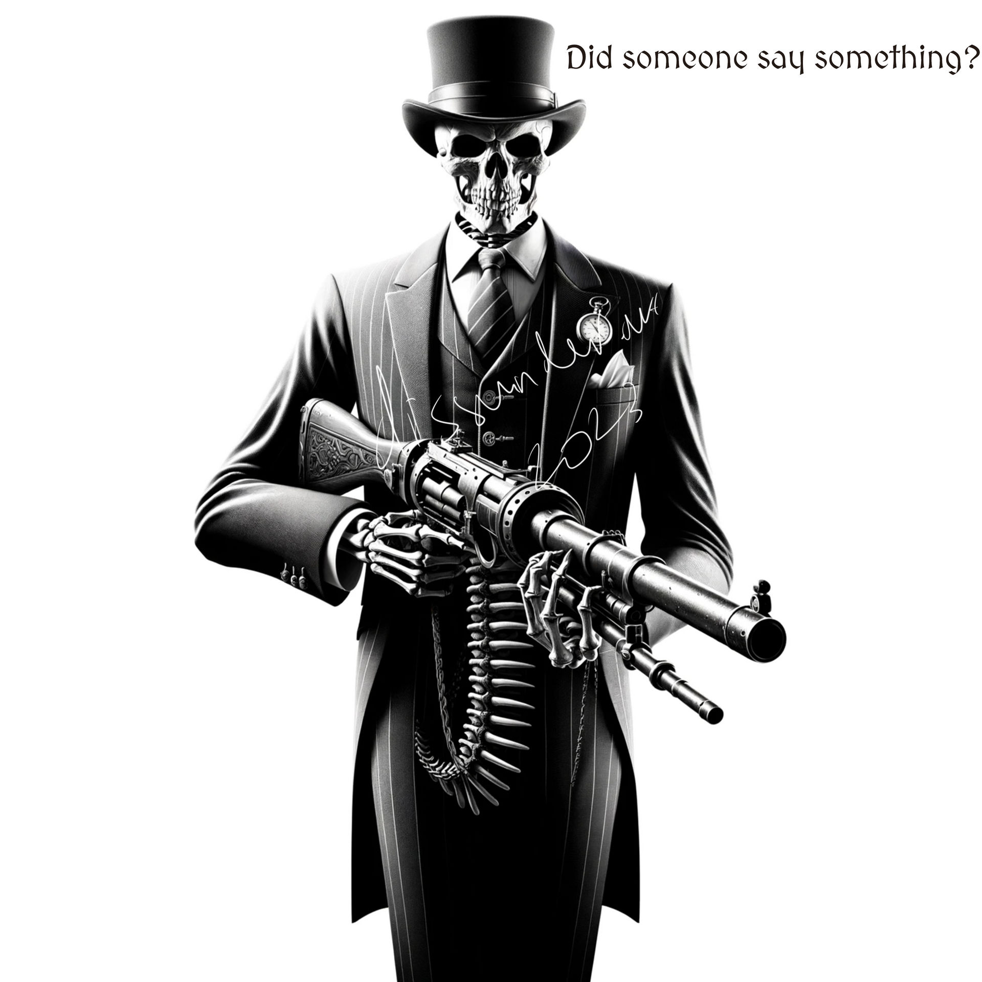 Skeleton With Mini-gun Adoptable Art Portrait 4$ by Dissunder on DeviantArt