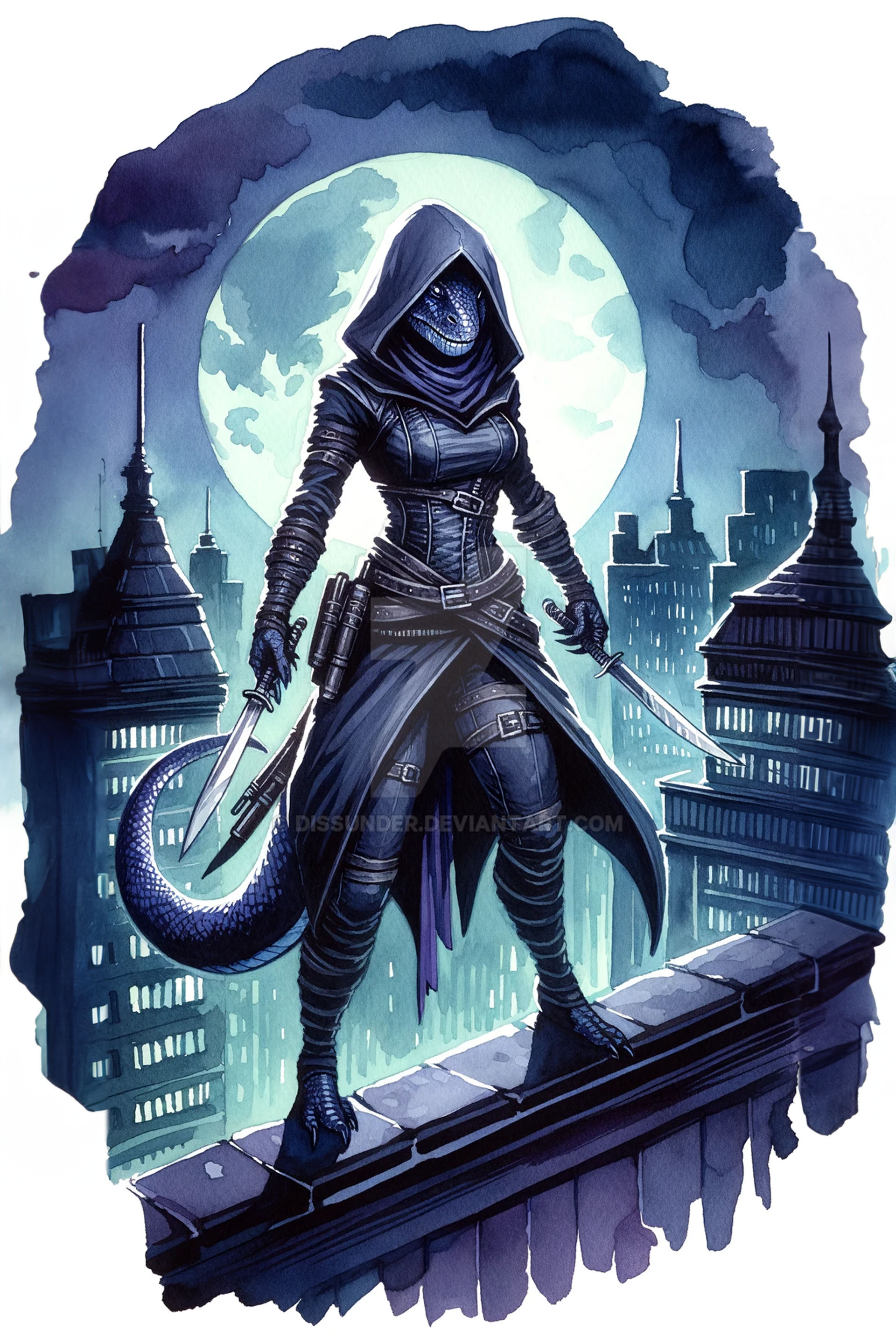 Lizard Assassin Lizard Female Assassin Character Art Adoptable 5$ by Dissunder on ...