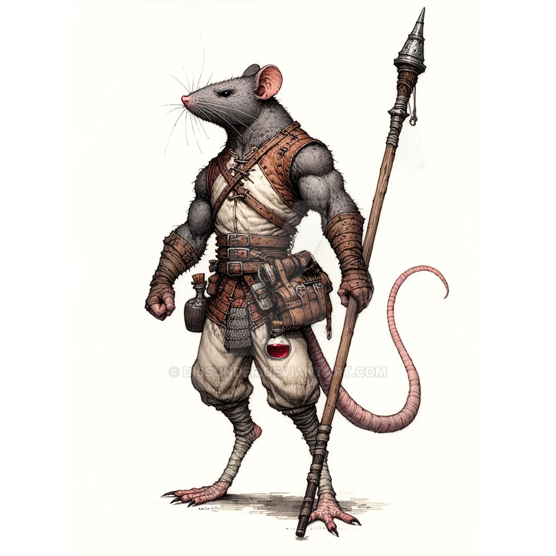 Mouse Man Male Character Adoptable Warrior 10$ by Dissunder on DeviantArt