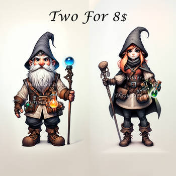 Adoptable 2 Gnomes Cartoon Style 8$