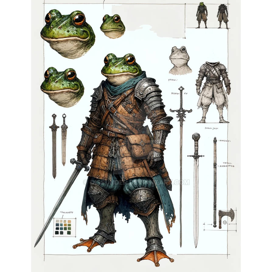 Adoptable Frog man Warrior Veteran 7$ by Dissunder on DeviantArt