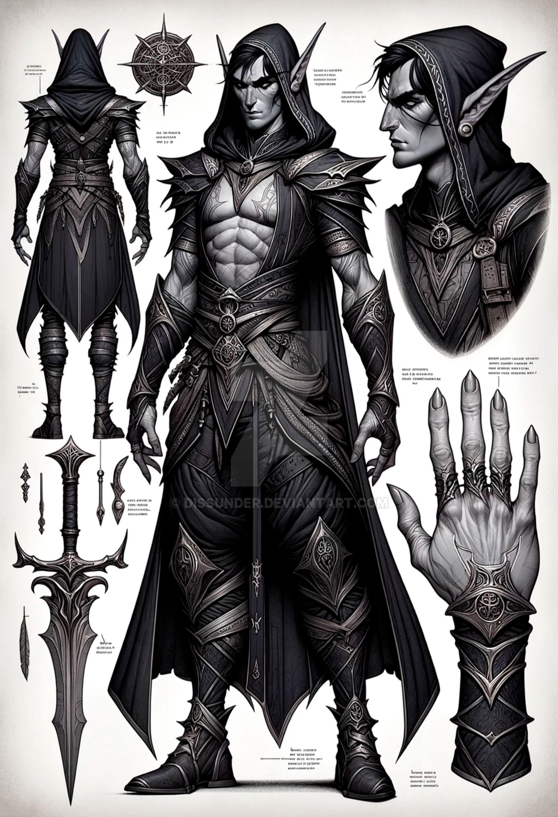 Drow Male Assassin Conceptual Art 4$ by Dissunder on DeviantArt