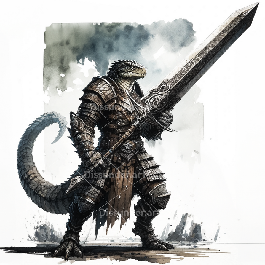 Lizardfolk Male Knight Adoptable Art 10$ by Dissunder on DeviantArt