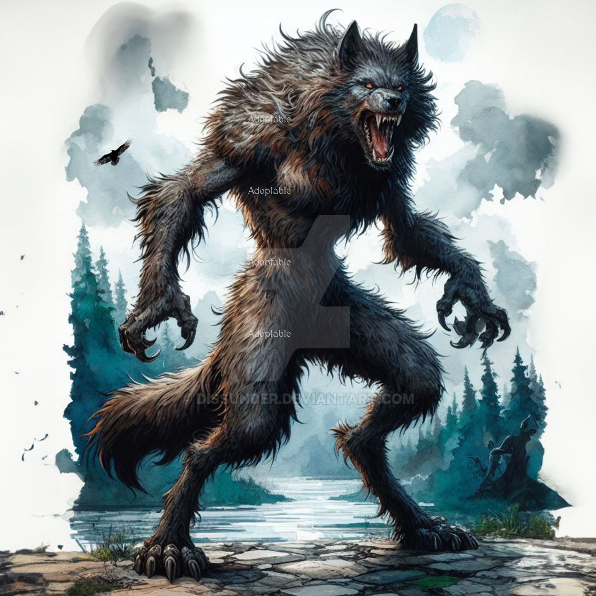 Werewolf Male Character Art Adoptable by Dissunder on DeviantArt