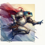 Frogfolk Knight Attacking Character Art 7$