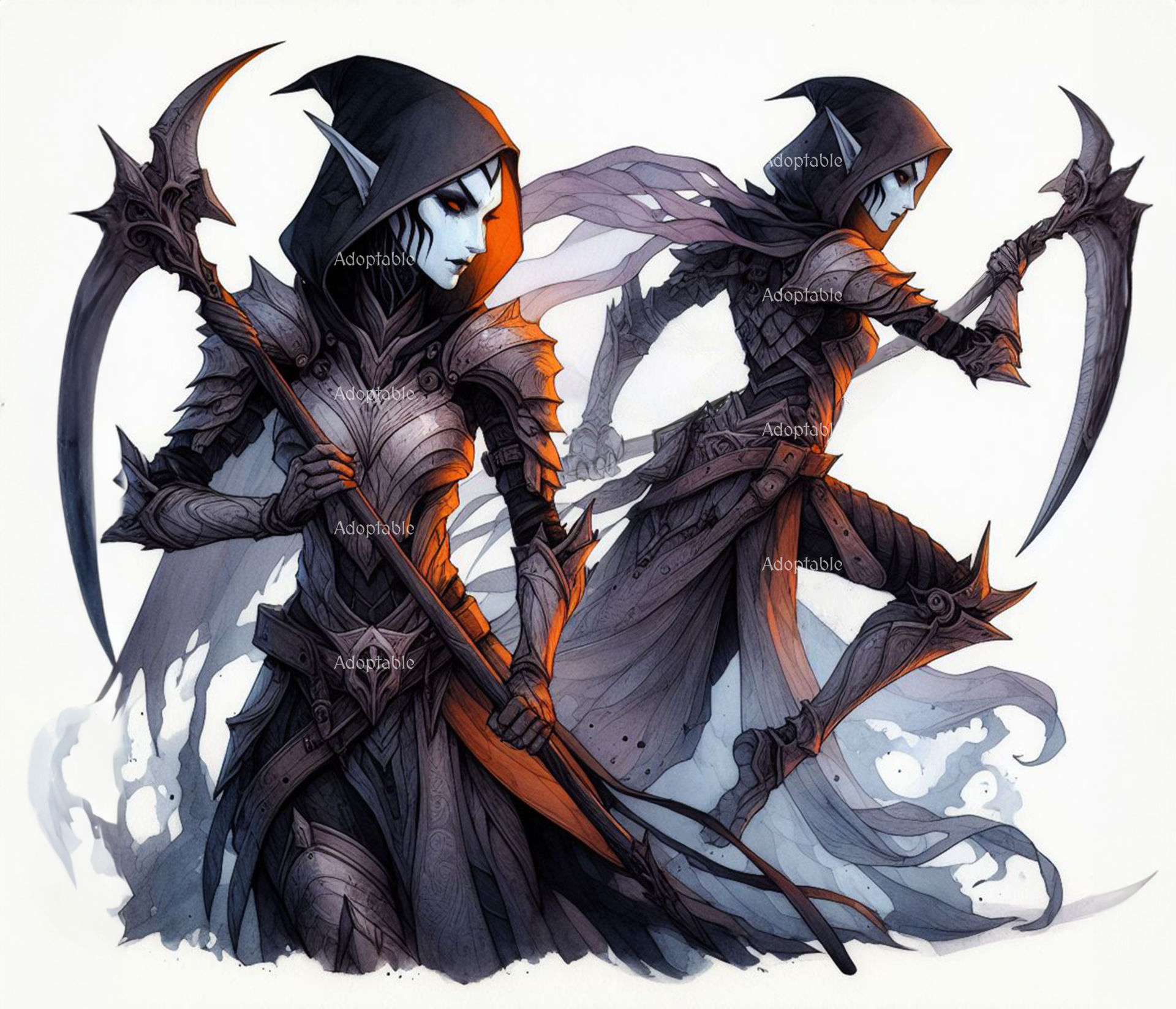 Drow Deviantart Drow Assassin with Scythe Adoptable 6$ by Dissunder on DeviantArt