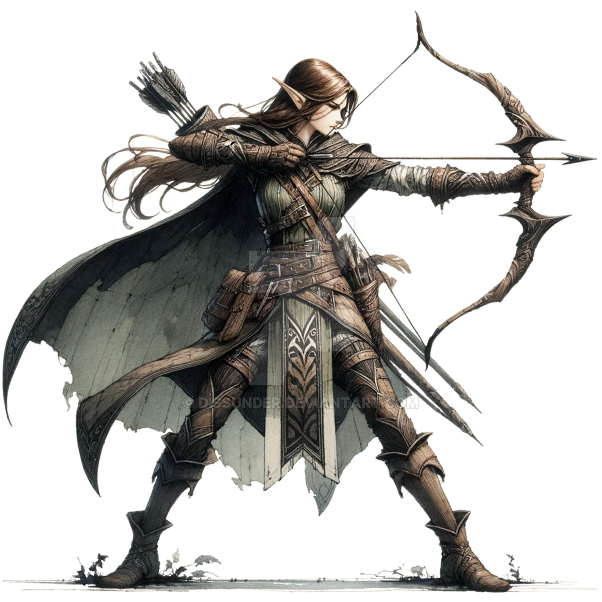Elf Female Archer Firing Character 7$ by Dissunder on DeviantArt