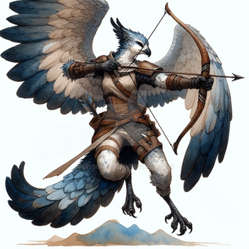 Avian Female Archer Character Art 7$