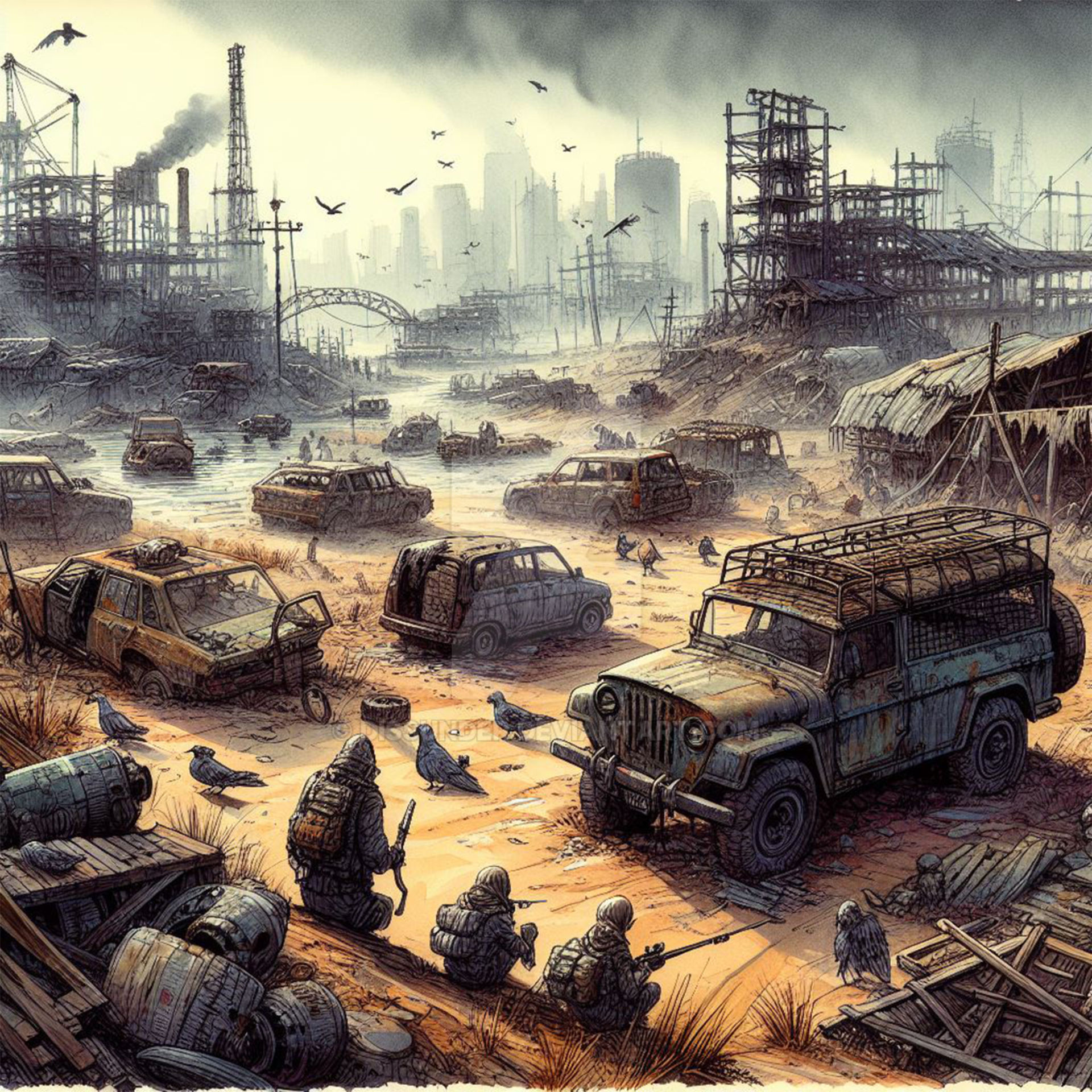 Post-apocalyptic landscape, Fallout, Wastelands by Dissunder on DeviantArt