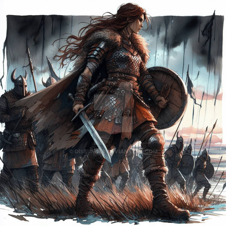 Viking Woman on Warpath Adoptable Art 8$ by Dissunder on DeviantArt