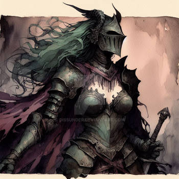 Lady Knight Dark Fantasy Character Art 6$