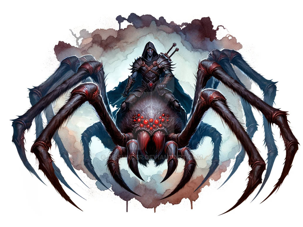 Drow Male Warrior Spider Rider Adoptable 12$ by Dissunder on DeviantArt