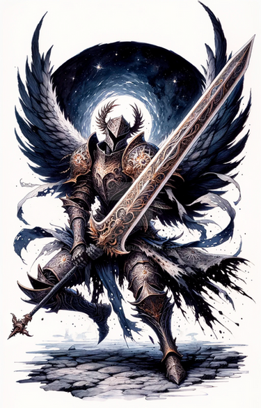 Angel Warrior Swordsman Adoptable Character Art 7$