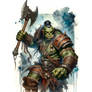 Orc Barbarian Veteran With Axe Adoptable 7$