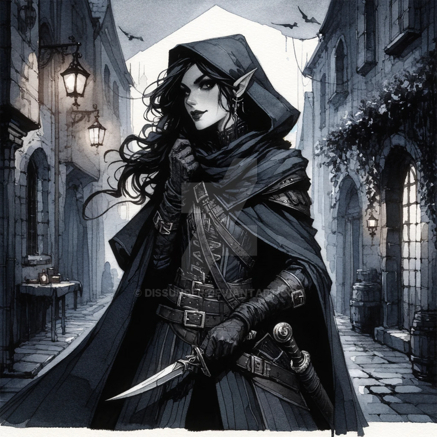 Drow Rogue Hooded Character Thief Art 7$ by Dissunder on DeviantArt