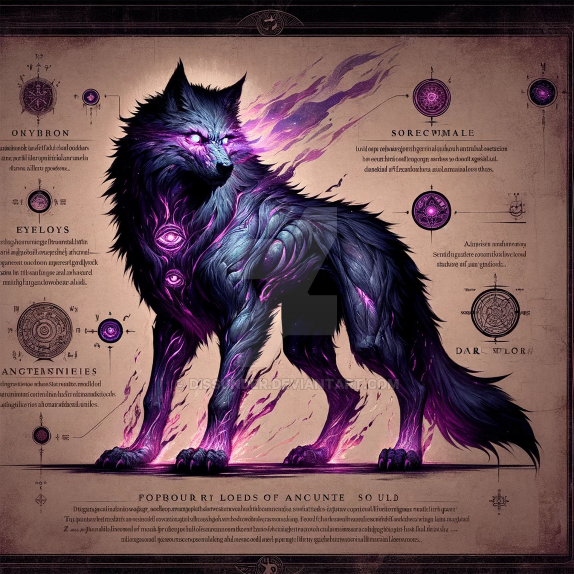 Fiendish Wolves Magical Wolf God Creature Adoptable 8$ by Dissunder on DeviantArt