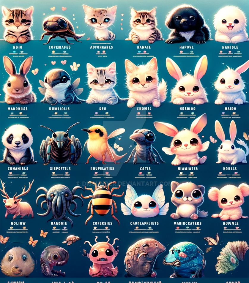 Creatures Sheet Adoptable list 3$ by Dissunder on DeviantArt