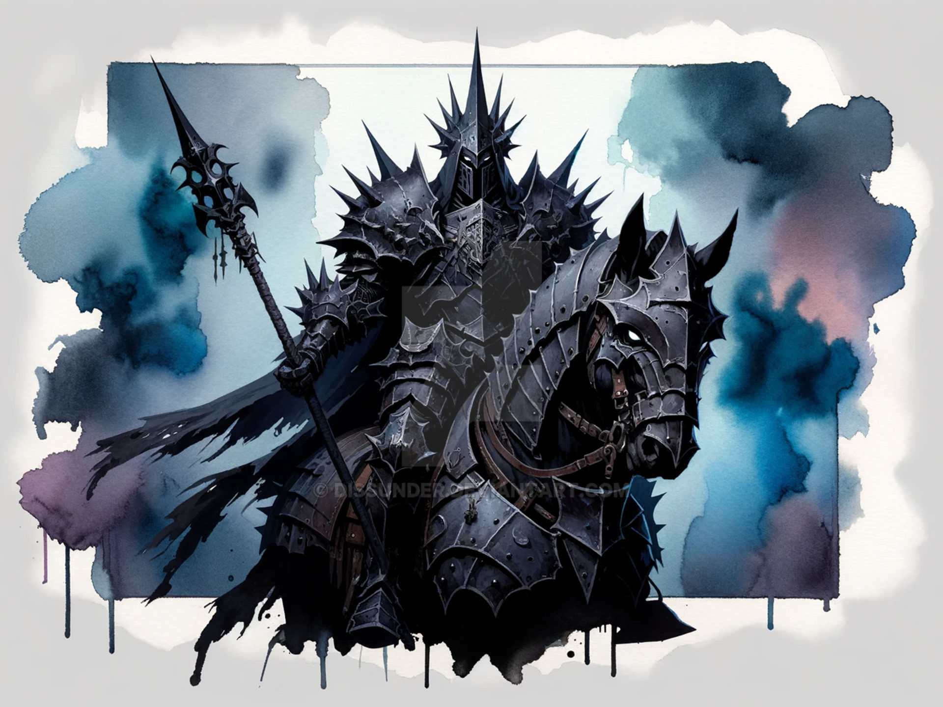 Deviantart Evil Entity DnD Dark Knight Mounted Evil Character Art 7$ by Dissunder on DeviantArt
