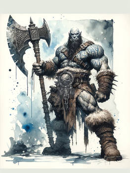 Adoptable Barbarian Orc Axeman Character 7$