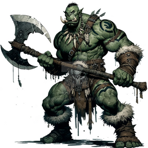 Orc Warrior Axeman Adoptable Character 7$
