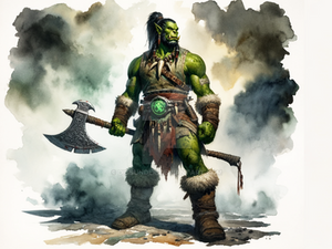 Orc Warrior Axeman Adoptable Character Art 8$