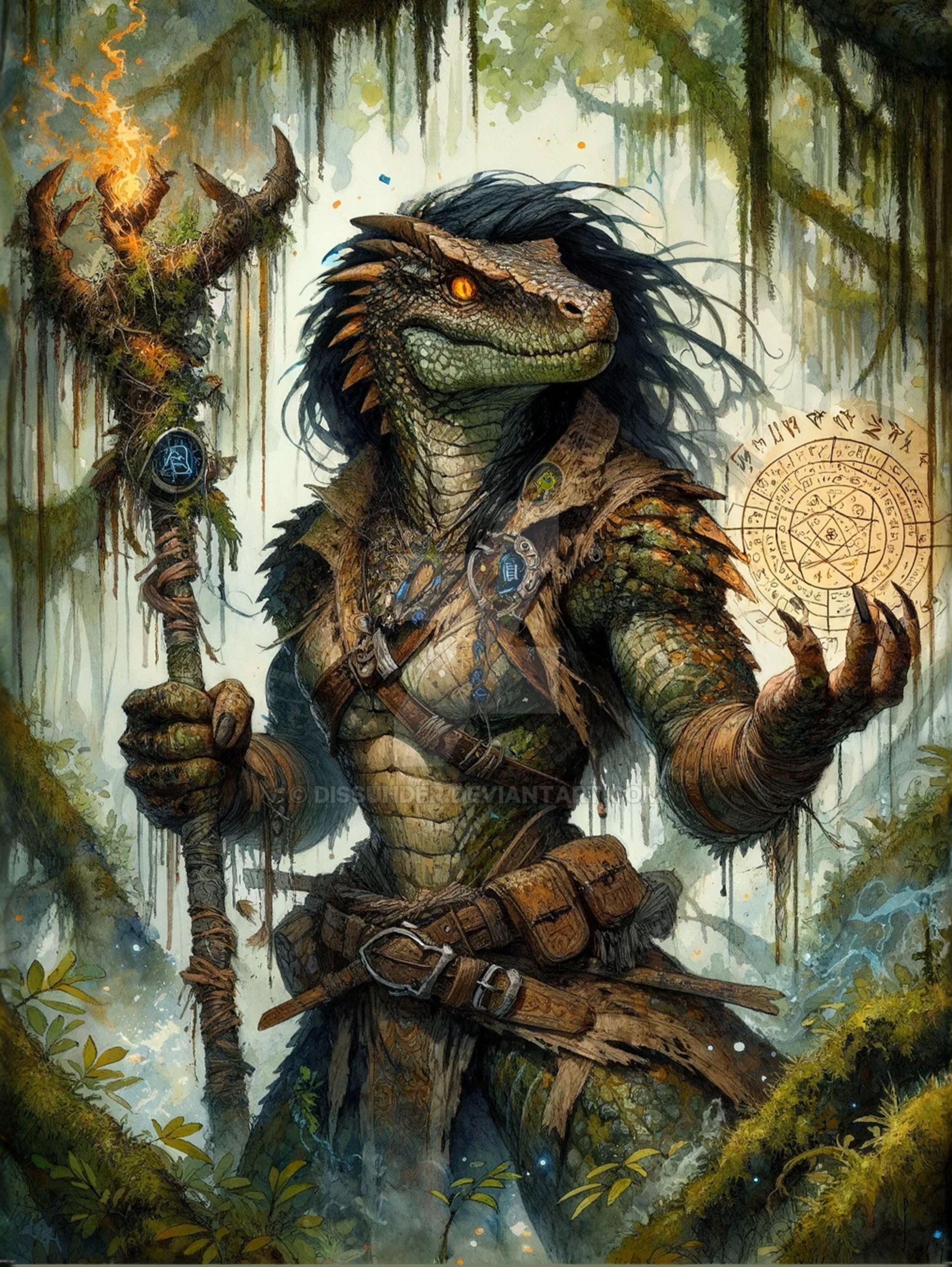 Lizardfolk Female Sorceress Character Art 6$ by Dissunder on DeviantArt