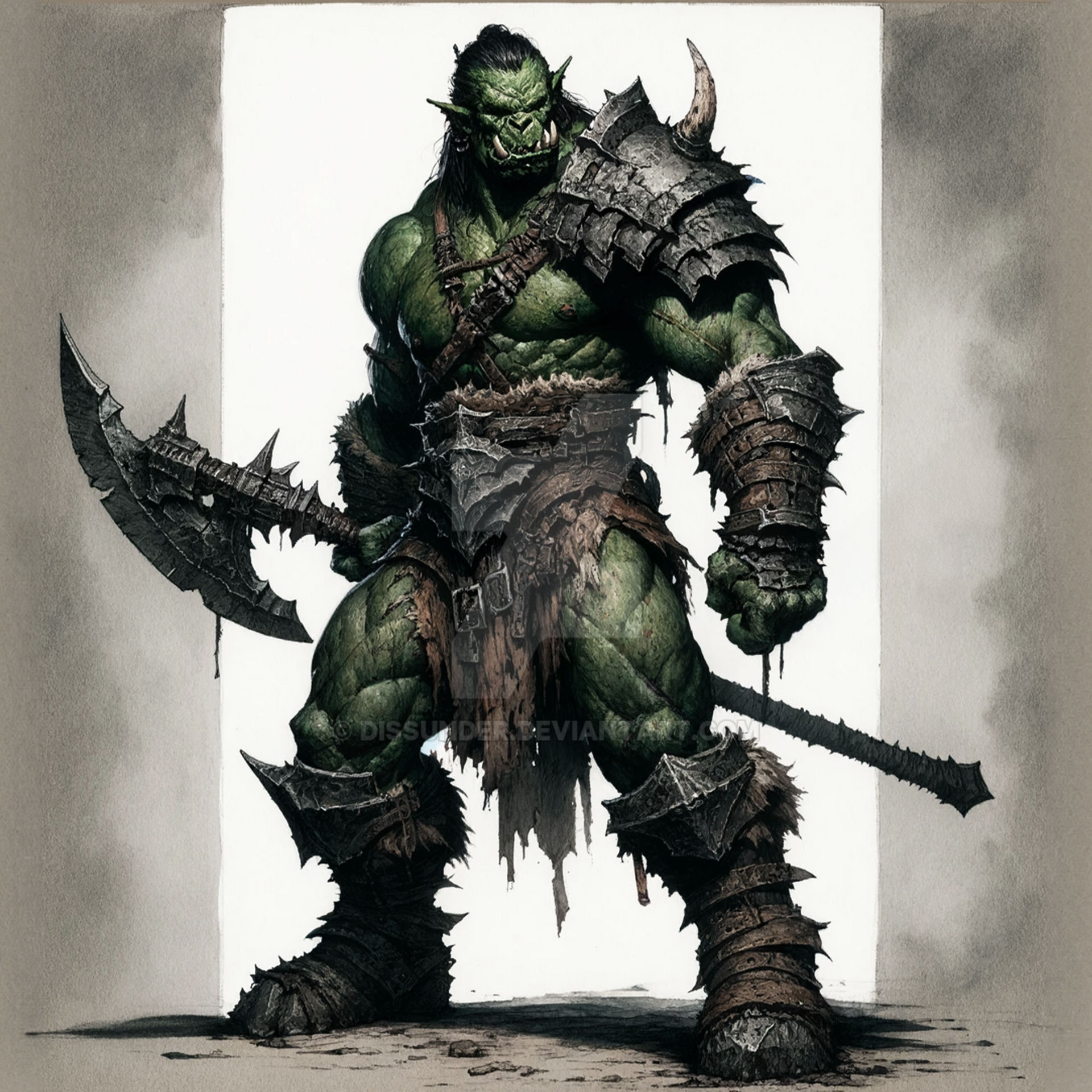Baba Rzan Orc Barbarian Warrior Adoptable Character Art by Dissunder on DeviantArt