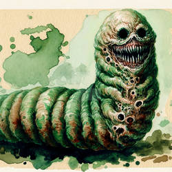 Cursed Caterpillar Demonic Macabre Fantasy Art 7$