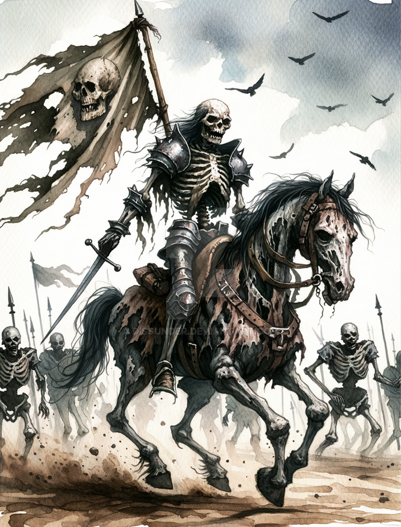 Skeleton Rider Knight Undead Army Adoptable 7$ by Dissunder on DeviantArt