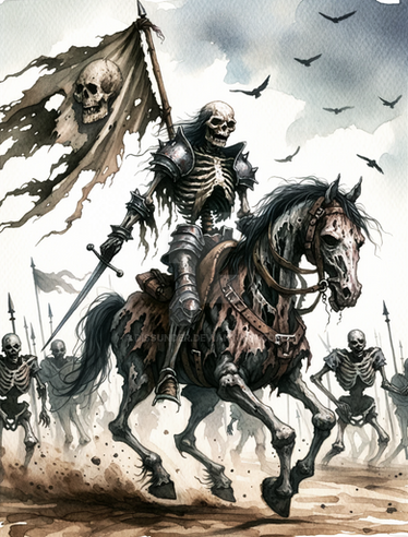 Skeleton Rider Knight Undead Army Adoptable 7$