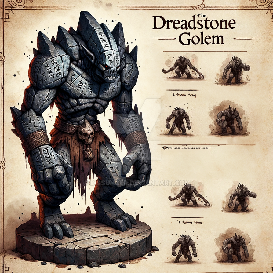 Geonid Dreadstone Golem DnD Unique Original Creature 8$ by Dissunder on DeviantArt